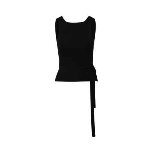 Patou Ribbed-Knit V-Neck Wrap Top