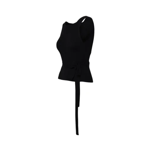 Patou Ribbed-Knit V-Neck Wrap Top