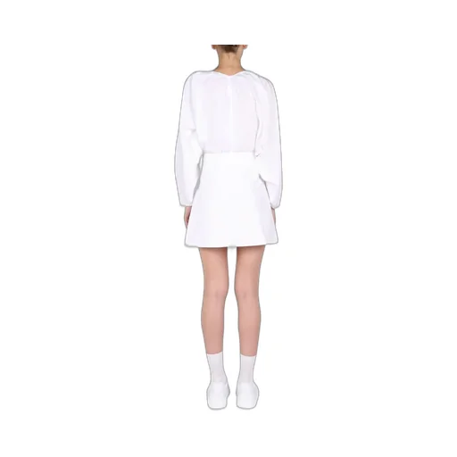 Patou Balloon-Sleeved Belted Mini Dress