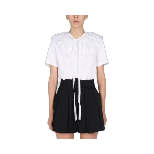 Patou Laced Detail Tie-Neck Top