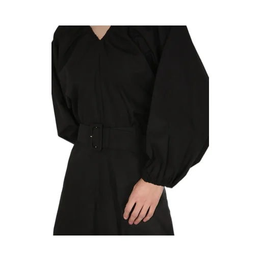 Patou Balloon Sleeved V-Neck Mini Dress