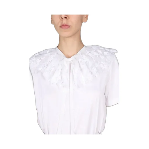 Patou Laced Detail Tie-Neck Top