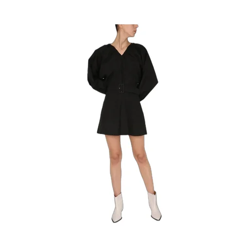 Patou Balloon Sleeved V-Neck Mini Dress