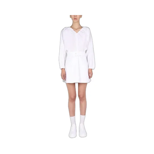 Patou Balloon-Sleeved Belted Mini Dress