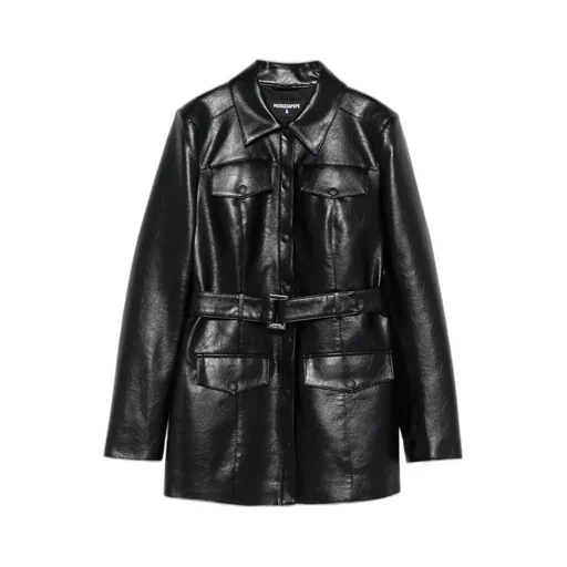 Patrizia Pepe Belted Faux Leather Coat