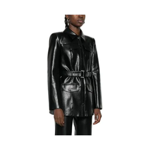 Patrizia Pepe Belted Faux Leather Coat