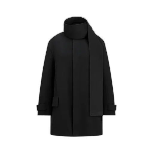 Coat With Scarf Collar