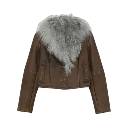 Patrizia Pepe Shearling Collar Jacket