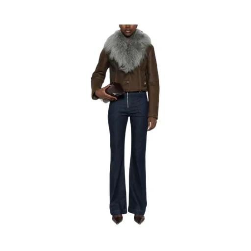 Patrizia Pepe Shearling Collar Jacket