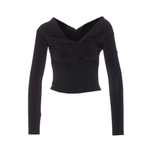 Patrizia Pepe Wide Neck Cropped Top