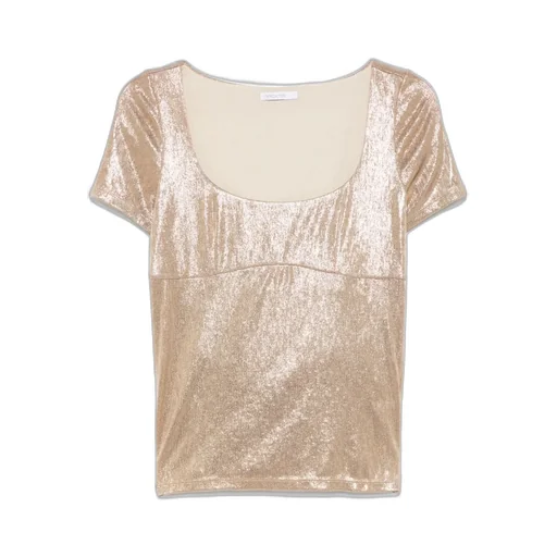 Patrizia Pepe Shimmer Scoop Neck Top