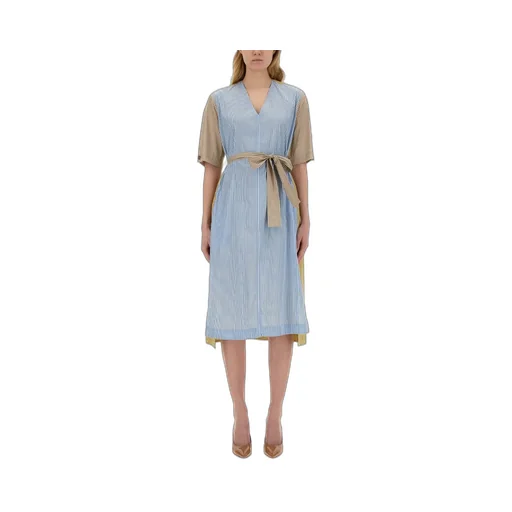 Paul Smith Striped V-Neck Midi Dress