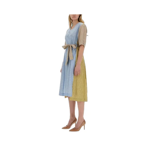 Paul Smith Striped V-Neck Midi Dress