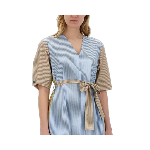 Paul Smith Striped V-Neck Midi Dress