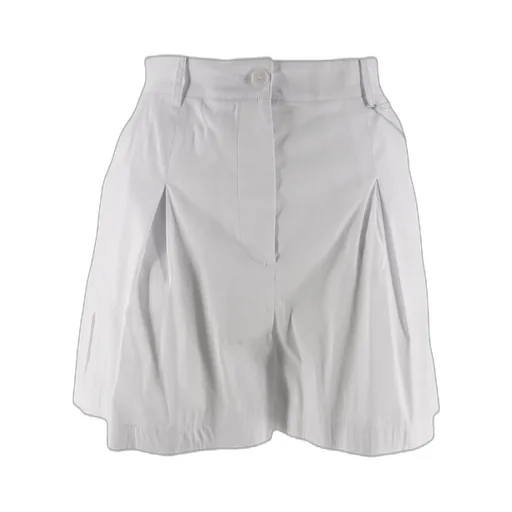 Patrizia Pepe High-Waist Inverted-Pleat Poplin Shorts