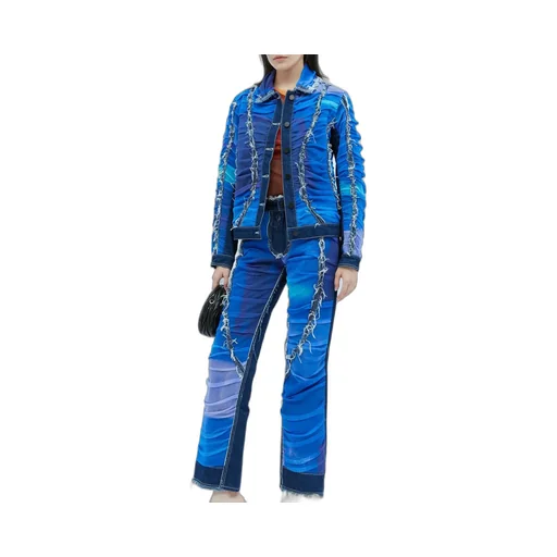 Paula Canovas Del Vas Mesh Design Denim Jeans