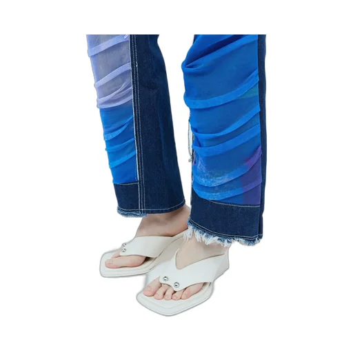 Paula Canovas Del Vas Mesh Design Denim Jeans