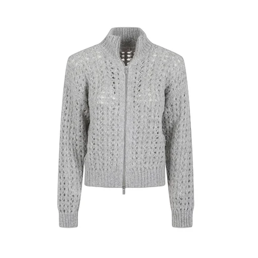 Peserico Open-Knit Zip Sweater