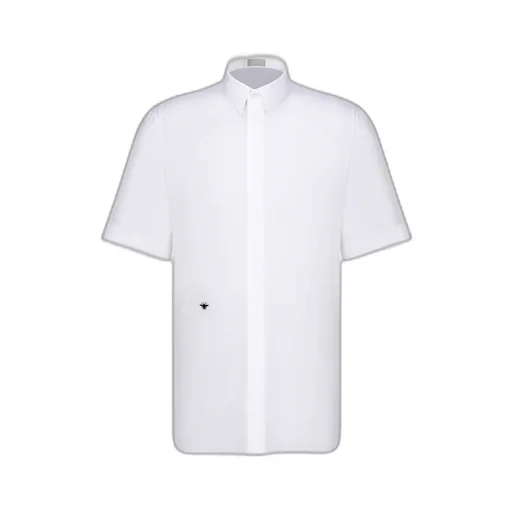 Short-Sleeved Shirt With Black Bee Embroidery