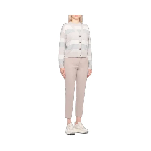 Peserico Striped Button-Front Cardigan