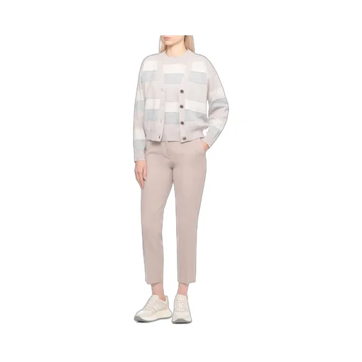 Peserico Striped Button-Front Cardigan