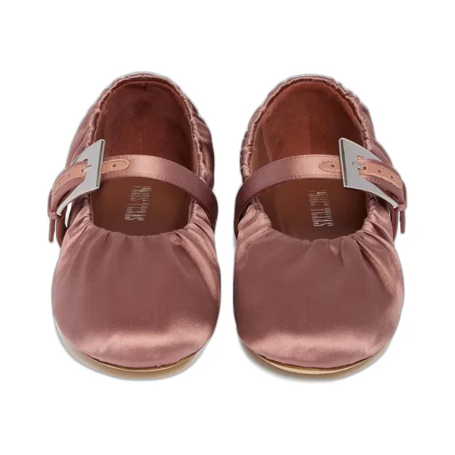 Paris Texas Sveva Plisse Buckle Ballet Flats