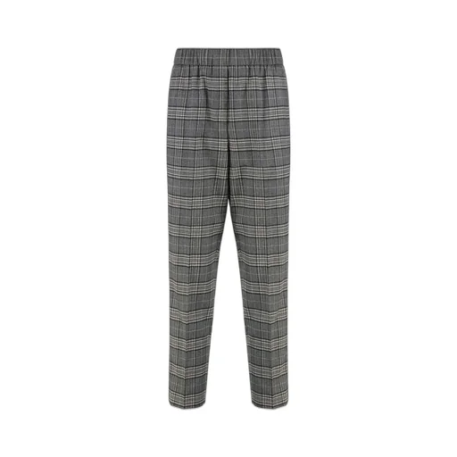 Peserico Check Pattern Tapered Pants