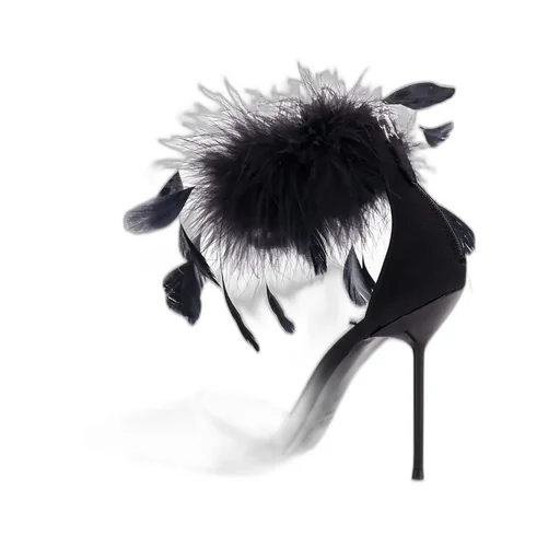 Paris Texas Lidia Feather Ankle Strap Pumps