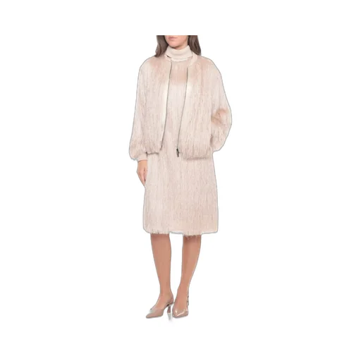 Peserico Aurea Fringed Sleeveless Dress