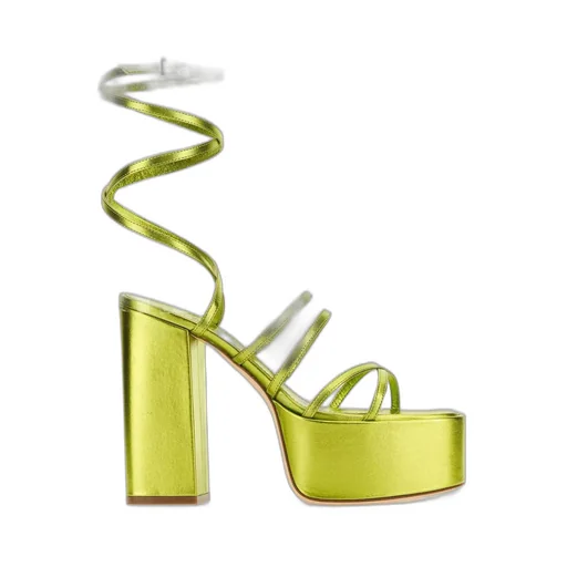 Paris Texas Melena Metallic Ankle Strapped Platform Sandals