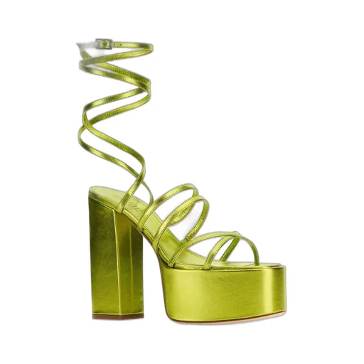 Paris Texas Melena Metallic Ankle Strapped Platform Sandals