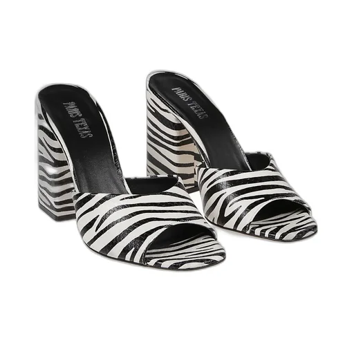 Paris Texas Zebra Printed Slip-On Sandals