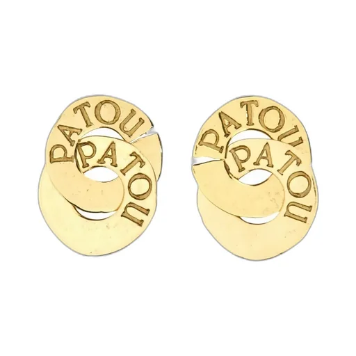 Patou Antique Coins Logo Engraved Earrings
