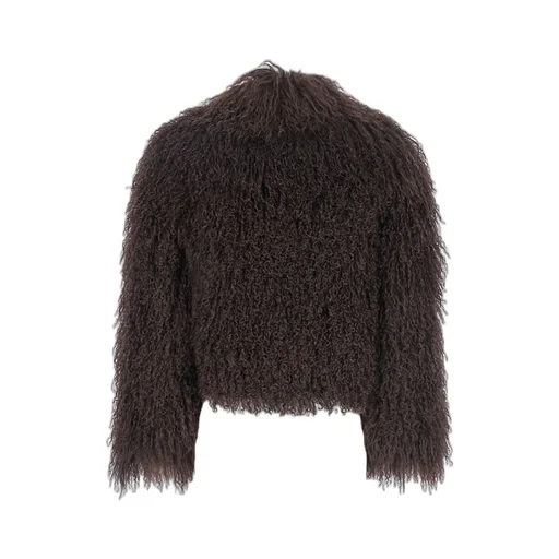 Plain Cropped Shearling Jacket