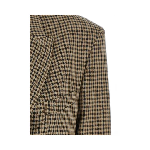 Plain Check Single-Breasted Jacket