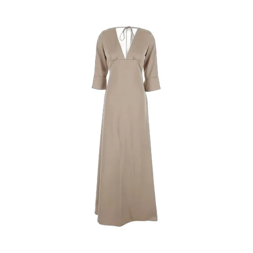 Plain Bow-Back Maxi Dress