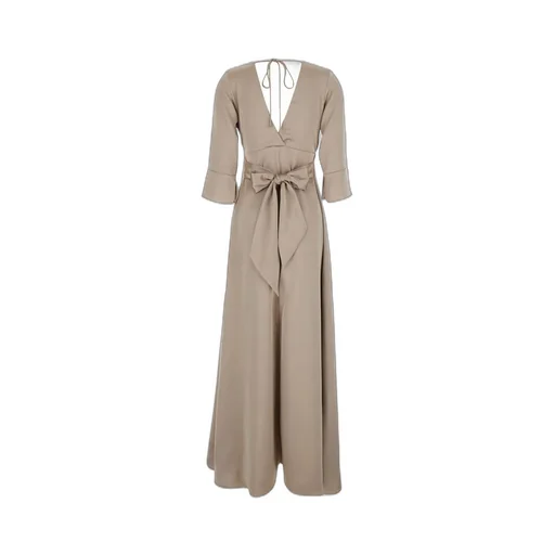 Plain Bow-Back Maxi Dress