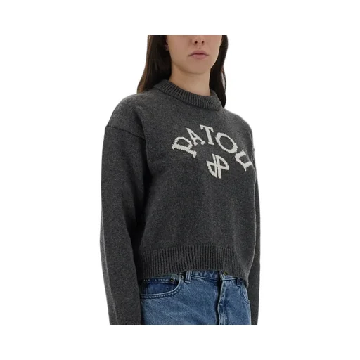 Patou Logo Intarsia Crewneck Knit Sweater