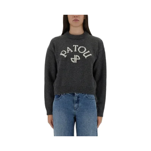 Patou Logo Intarsia Crewneck Knit Sweater