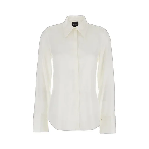 Plain Point Collar Silk Shirt