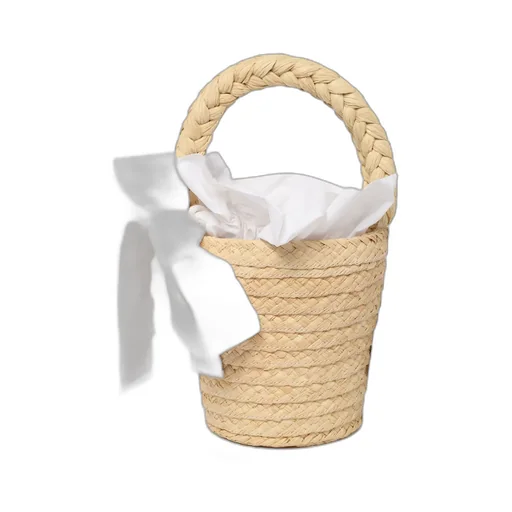 Patou Iconic Logo-Engraved Woven Bucket Bag