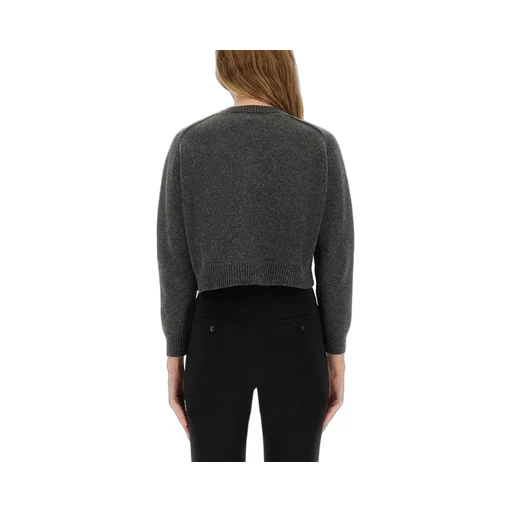 Patou Cropped Button-Up Knit Cardigan