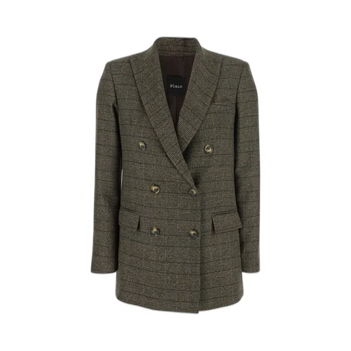 Plain Double-Breasted Striped Jacket
