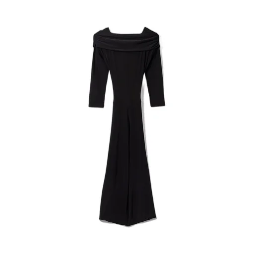 Patou Draped Wrap Long-Sleeve Dress