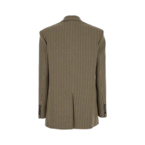 Plain Check Single-Breasted Jacket