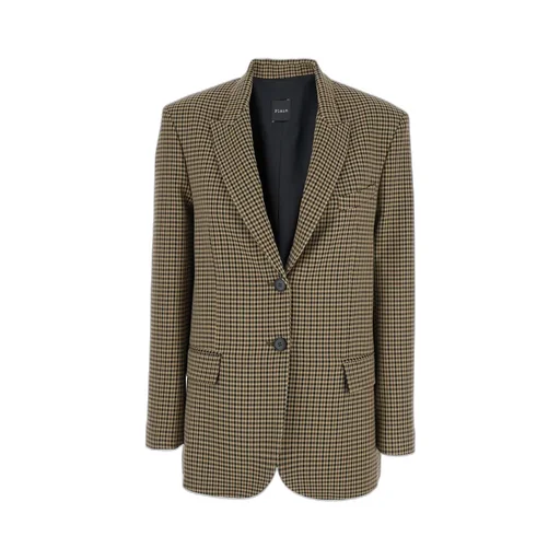 Plain Check Single-Breasted Jacket