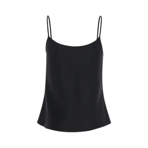 Plain U Neckline Satin Tank Top