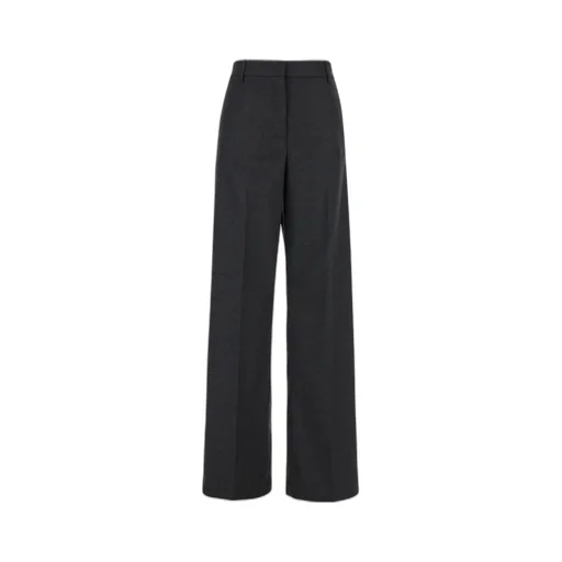Plain High Waist Check Pattern Pants
