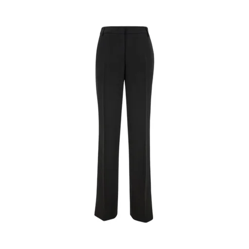 Plain High-Waisted Straight Pants