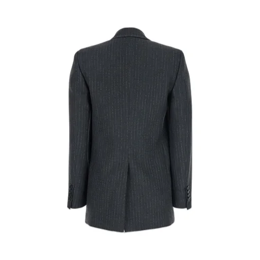 Plain Double-Breasted Striped Jacket